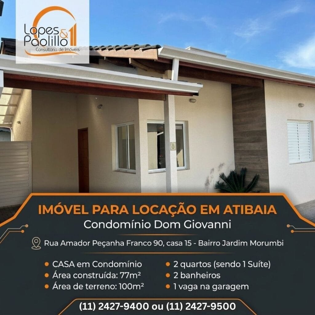 CASA PARA LOCAÇÃO EM ATIBAIA 