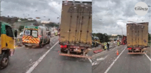 Tombamento de uma carreta provoca congestionamento na rodovia Fernão Dias no km 925.