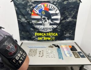 Indivíduo é preso por tráfico de drogas e posse ilegal de arma de fogo em Atibaia.