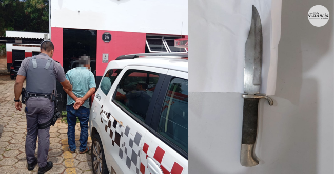 Mulher é agredida com facada e teve perfurações nos pulmões, ficando em estado grave.

