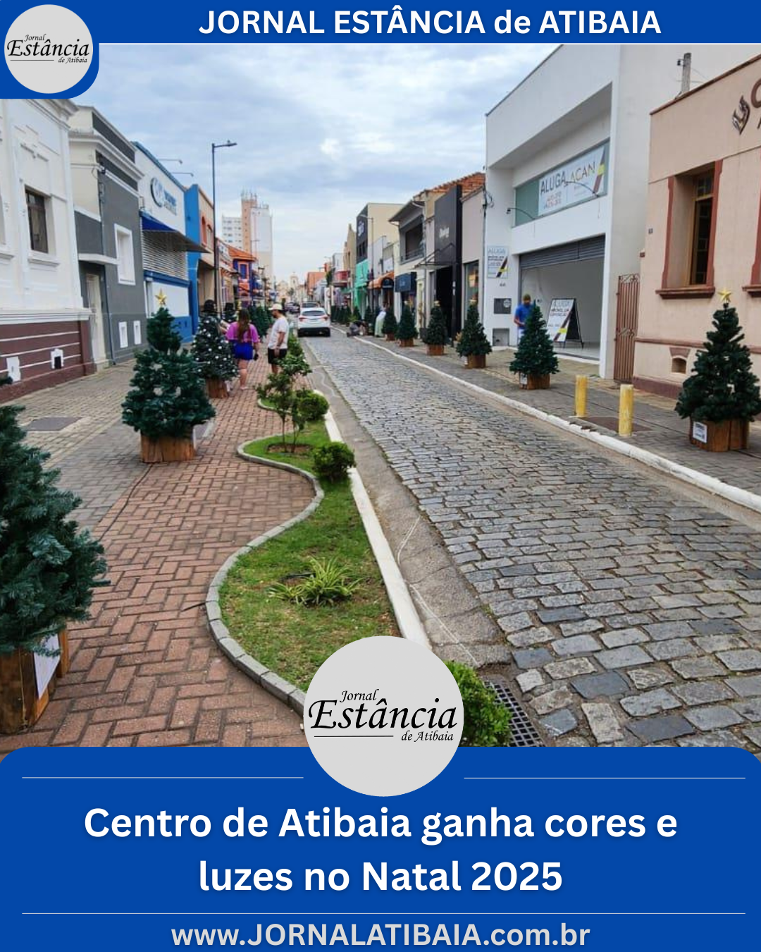 Centro de Atibaia, luzes no Natal.