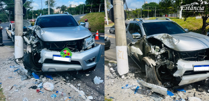 Acidente na Alameda Lucas Nogueira Garcez, em Atibaia