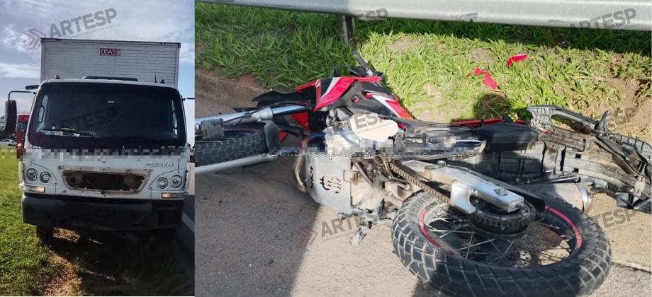 Motociclista morre após colisão com caminhão na Rodovia Dom Pedro I em Atibaia