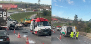 Grave acidente deixou duas pessoas mortas na rodovia Fernão Dias, em Extrema.