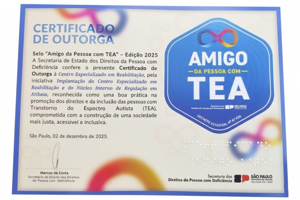 Atibaia recebe “Selo Amigo da Pessoa com TEA”