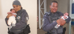 Bebê recém-nascido engasgado