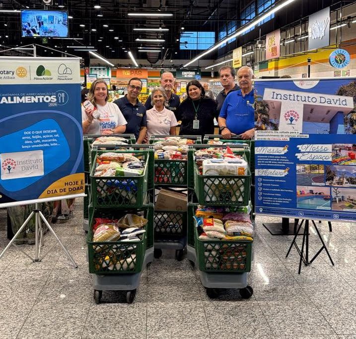 Rotary Club de Atibaia e Pão de Açúcar arrecadam 421 quilos de alimentos para o Instituto David