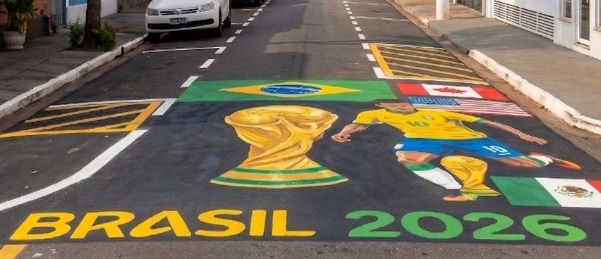 Pinturas e decorações de ruas durante a Copa do Mundo