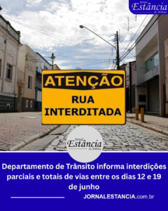 Departamento de Trânsito informa interdições