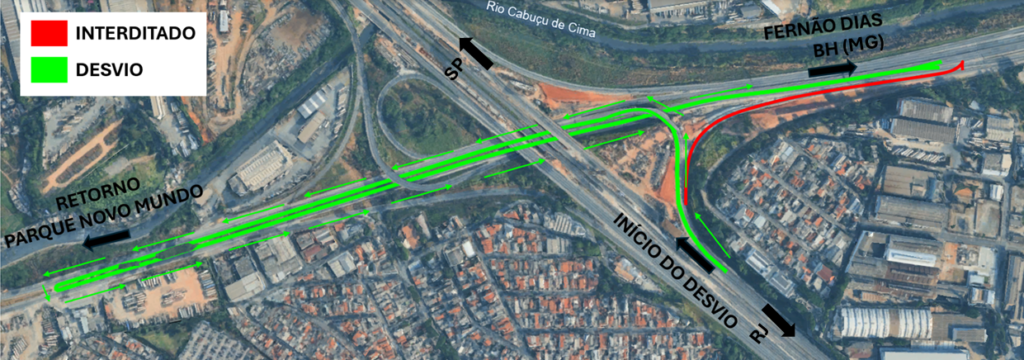 Motiva Minas_SP realiza intervenção noturna para avanço nas obras de pavimentação, em Guarulhos