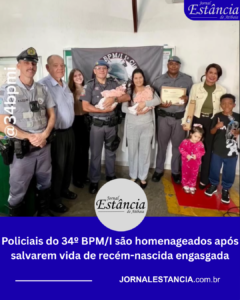 Policiais são homenageados após salvarem vida de recém-nascida engasgada
