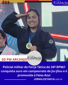 Policial militar da Força Tática do 34º BPM/I conquista ouro em campeonato de jiu-jítsu e é promovida à Faixa Azul