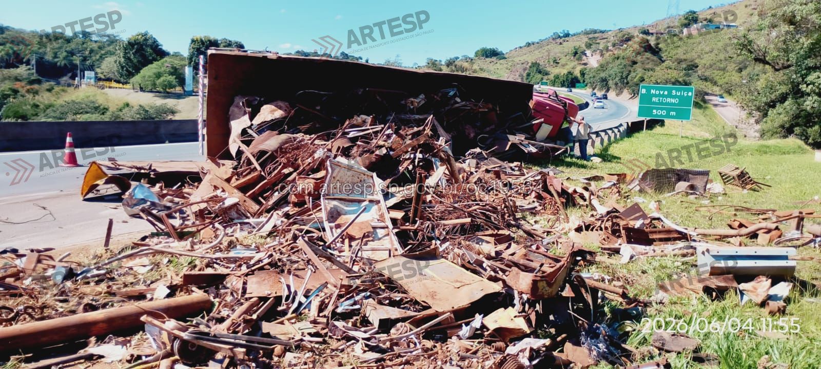 Acidente na rodovia Dom Pedro