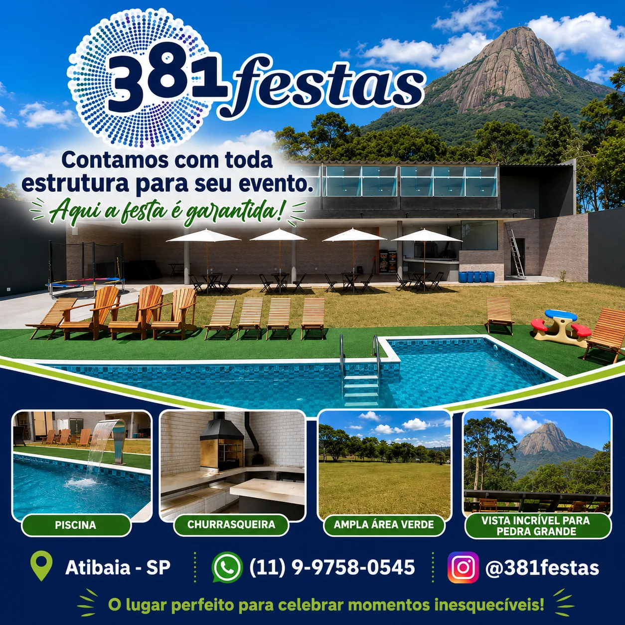 local para festas e eventos 381 atibaia