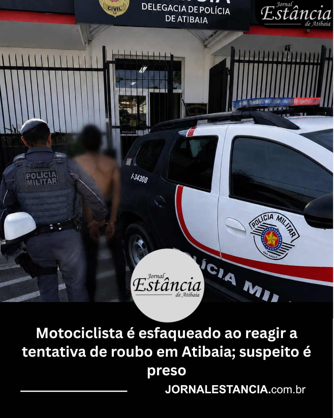 Motociclista é esfaqueado ao reagir a tentativa de roubo em Atibaia