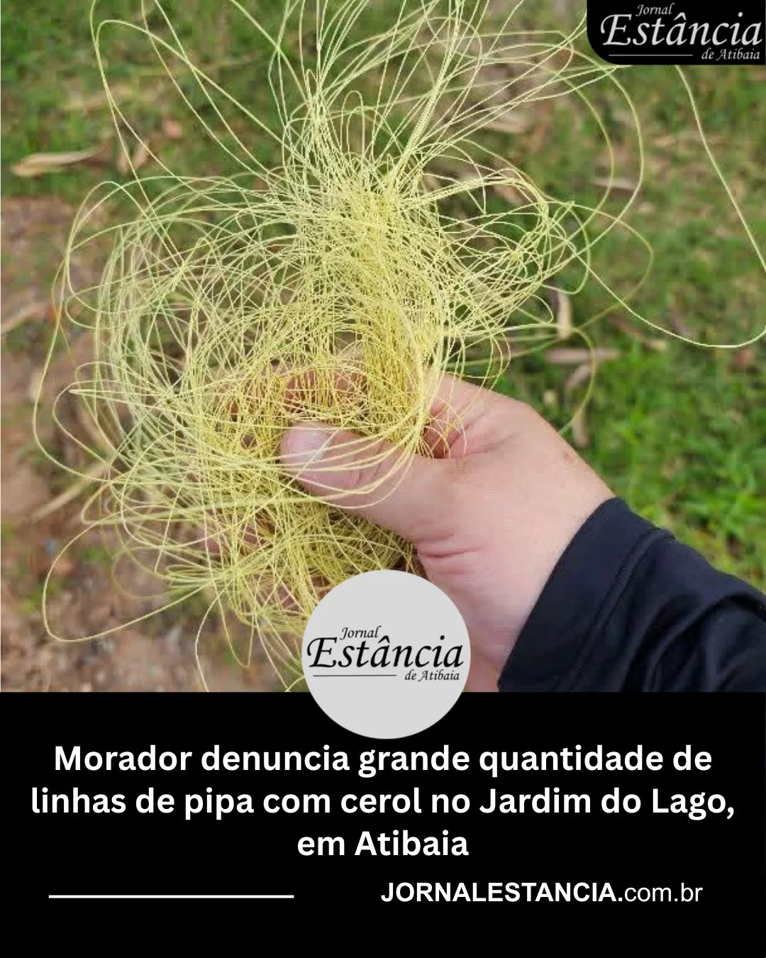 Morador denuncia grande quantidade de linhas de pipa com cerol no Jardim do Lago, em Atibaia