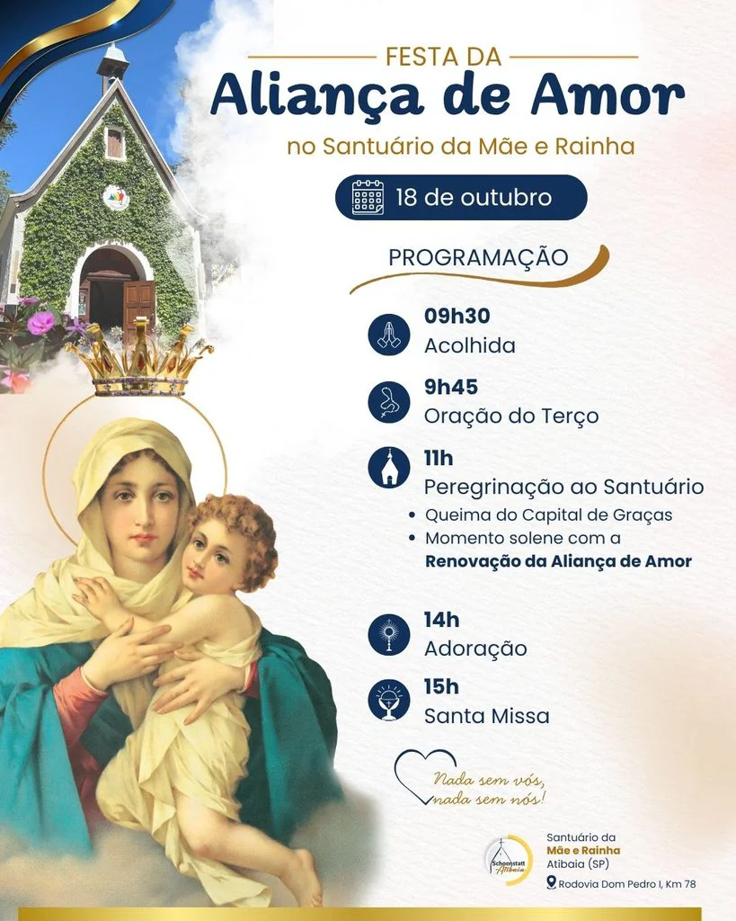 Festa da Aliança de Amor - Santuário da Mãe e Rainha, em Atibaia
