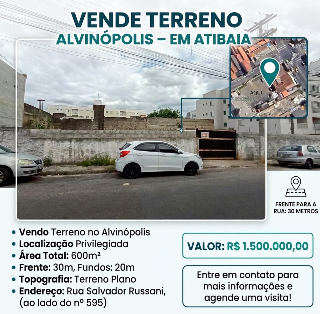 Vende-se terreno no bairro Alvinópolis, em Atibaia